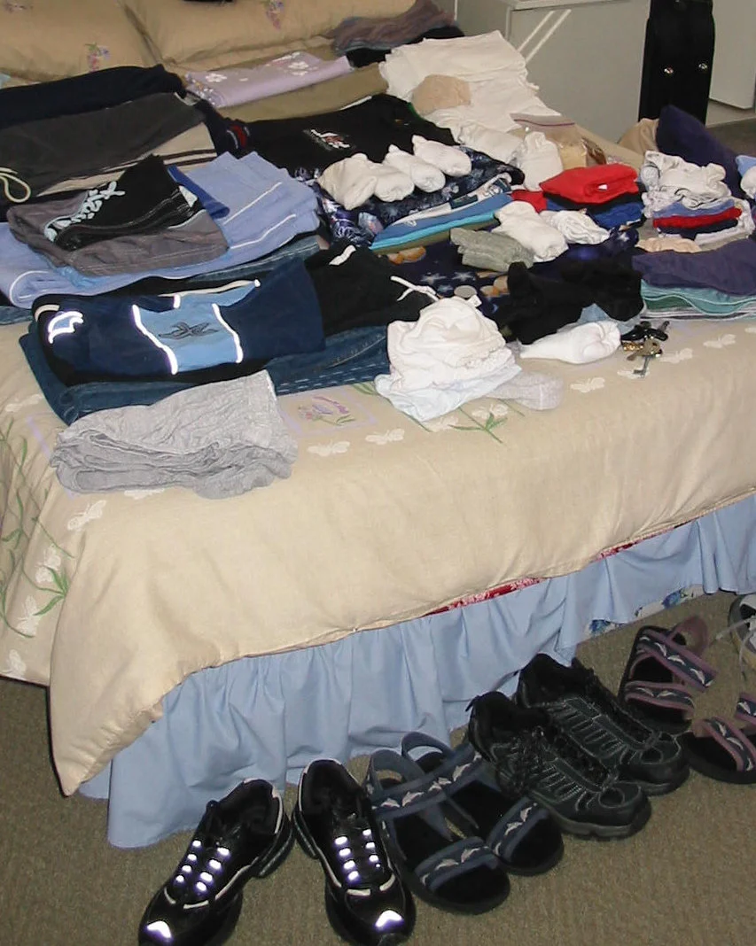 Packing for a trip to Europe.