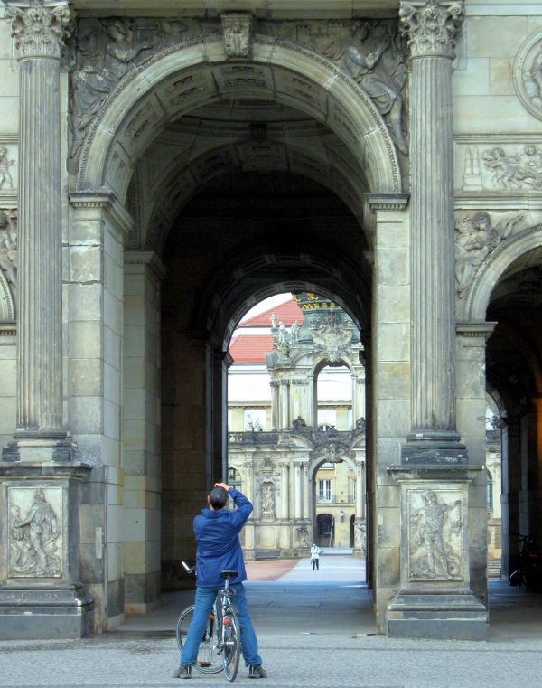 Cycling around the Zwinger, Dresden